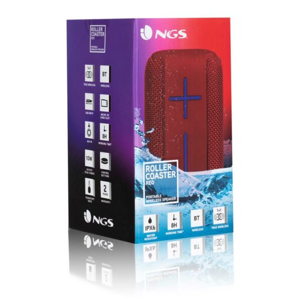 ALTAVOCES NGS ROLLERCOASTER BLUETOOTH RED USB + MICRO SD - Imagen 9