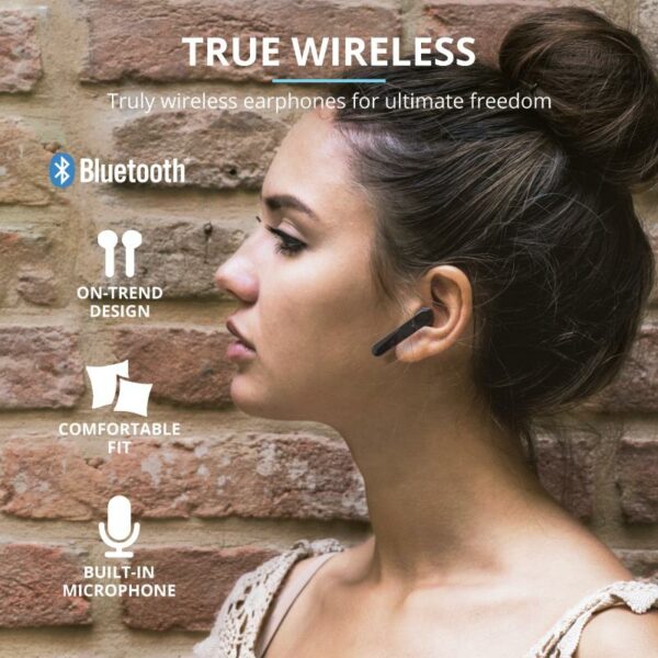 AURICULARES TRUST PRIMO TOUCH EARPHONES BLUETOOTH WIRELESS BLACK - Imagen 4