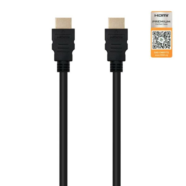 CABLE HDMI V2.0 4K 60HZ 18GBPS AM-AM NEGRO 2M NANOCABLE - Imagen 2