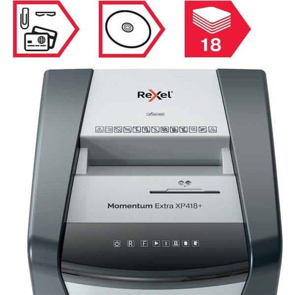 DESTRUCTORA REXEL MOMENTUM EXTRA XP418+ CORTE PARTICULAS - Imagen 3