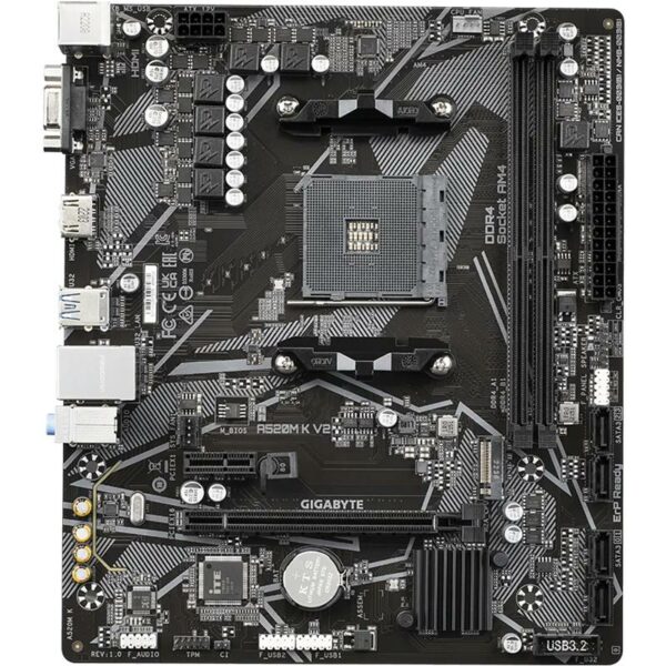 PLACA BASE GIGABYTE GA-A520M-K AMD AM4 HDMI + VGA - Imagen 2