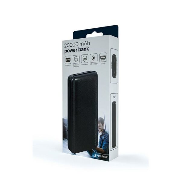 POWERBANK GEMBIRD 20000MAH USB-C + MICRO USB 2.1A - Imagen 6