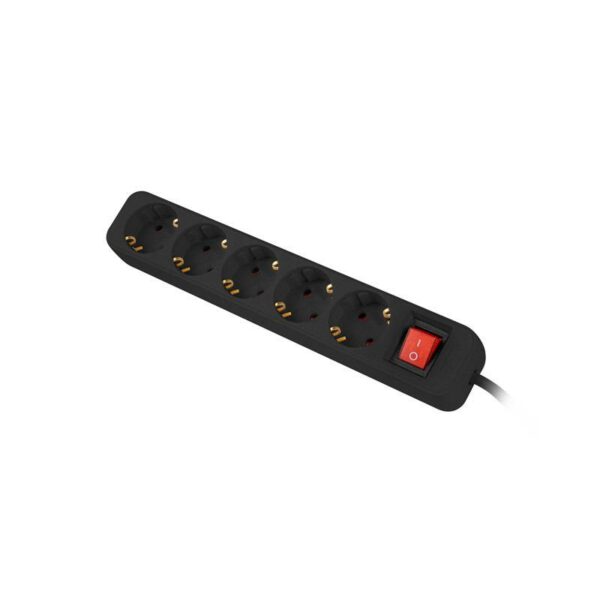 REGLETA LANBERG 5 SCHUKOS CON PROTECCION 1.5M BLACK - Imagen 2