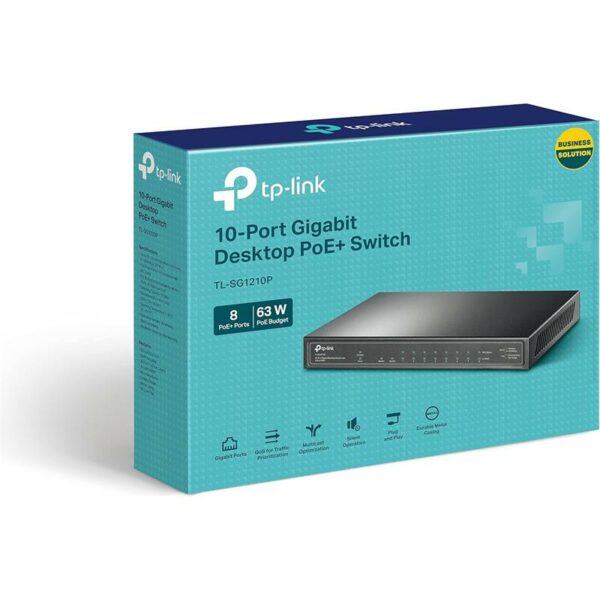 SWITCH TP-LINK GIGABIT 8 PUERTOS POE + 1 SFP TL-SG1210P - Imagen 10