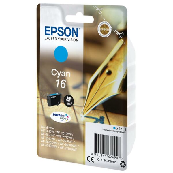 TINTA EPSON C13T16224012 T1622 CYAN 16 - Imagen 2