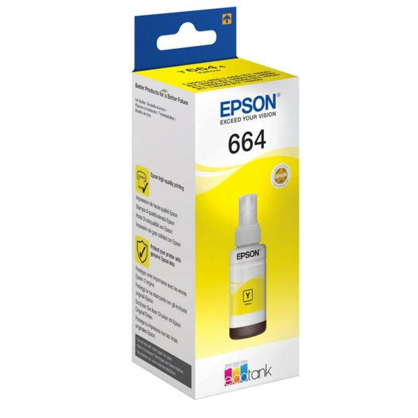 TINTA EPSON L355/L555 BOTE AMARILLO 664 ECOTANK BOTTLE (70ML) - Imagen 2